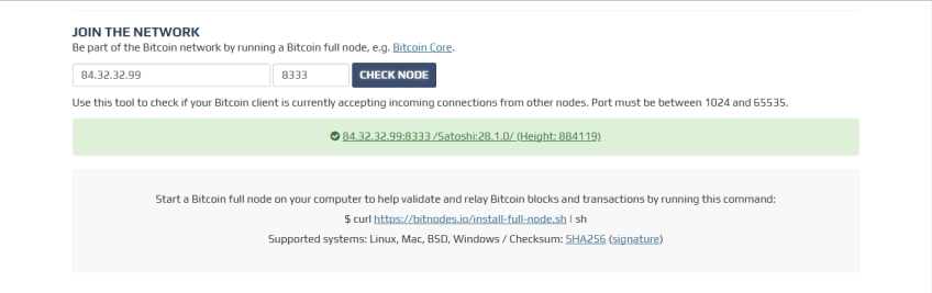 Check if node accepts incoming connections