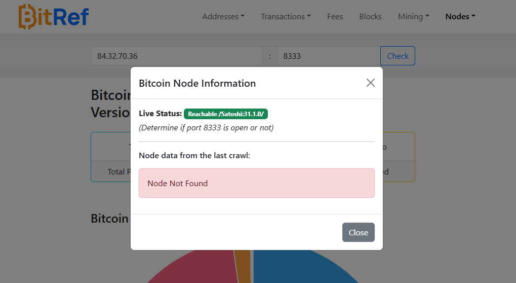 Check inbound connection using bitref