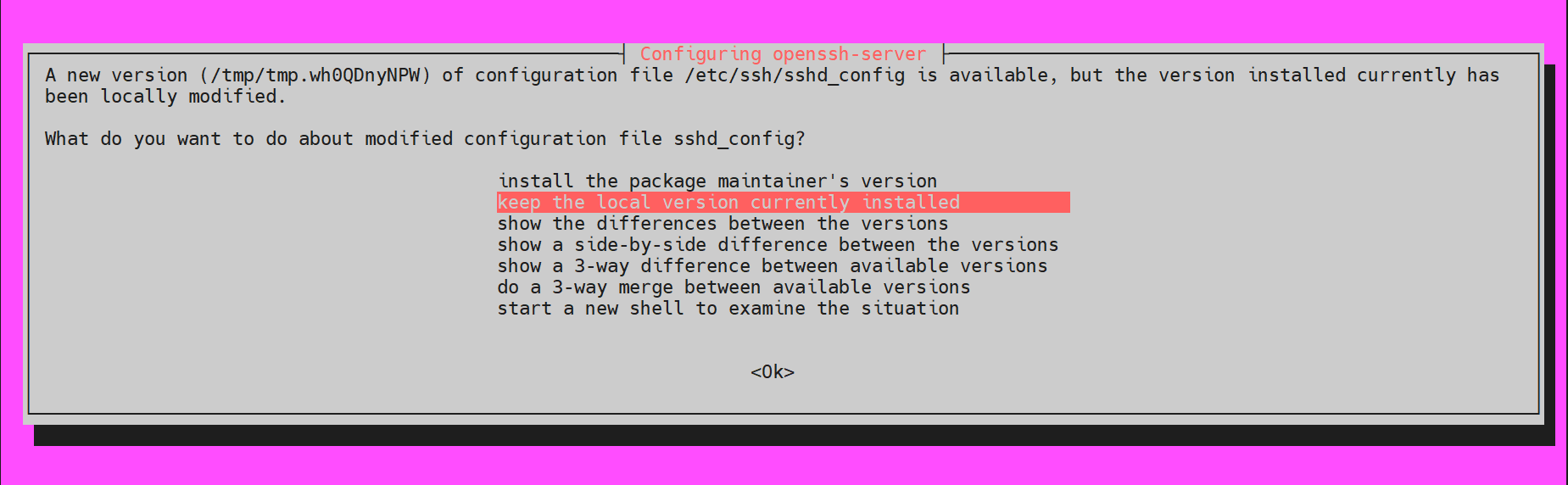 OpenSSH configuration