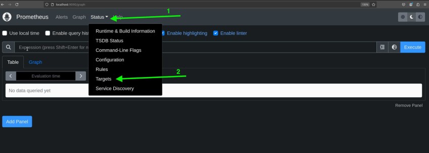 Prometheus targets page