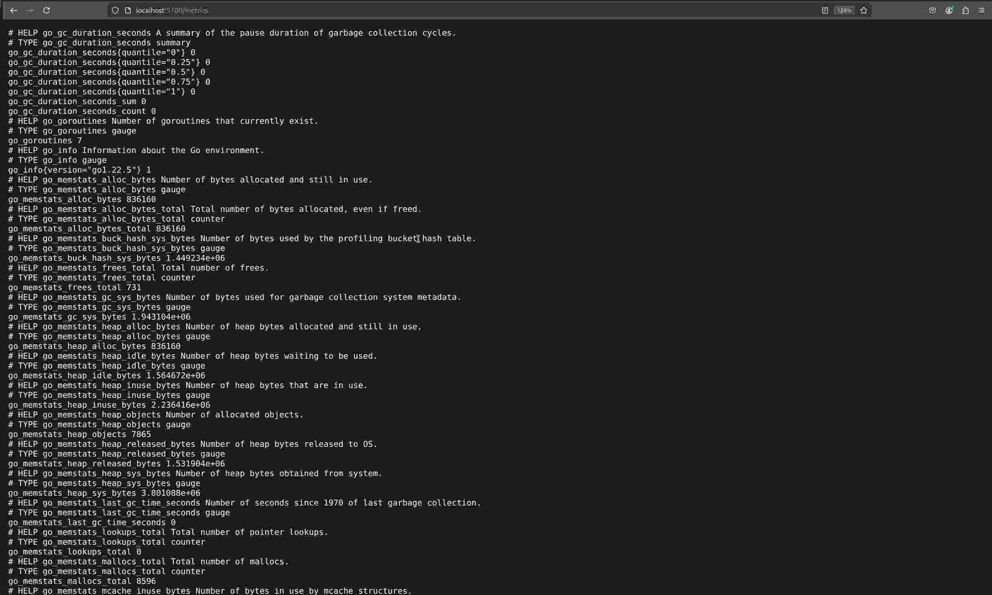Node exporter metrics