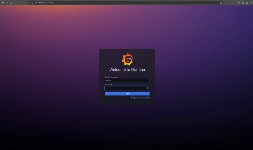 Grafana login page