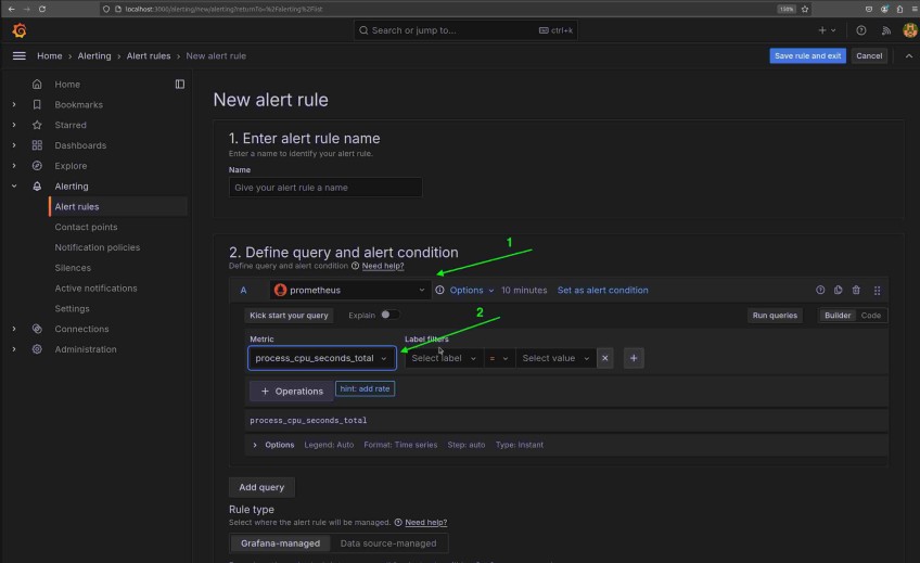 New alert rule form