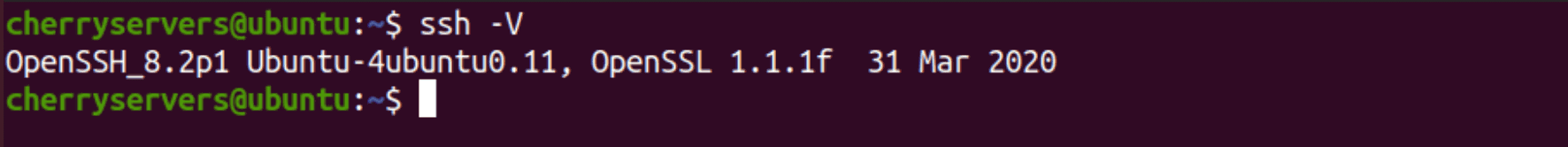 Verify ssh installation using ssh -V