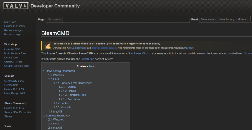 steam cmd wiki website