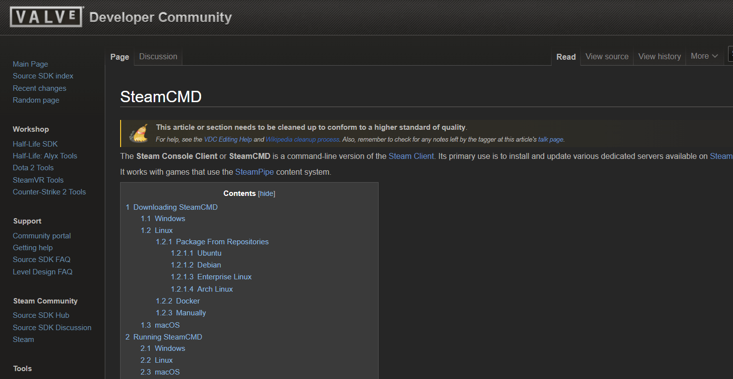 steam cmd wiki website