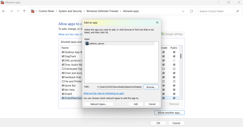 select and add the app