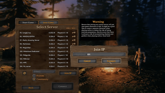 connecting with players using ip