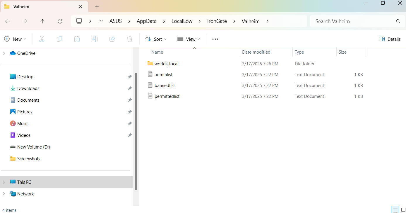 valheim dedicated server related files