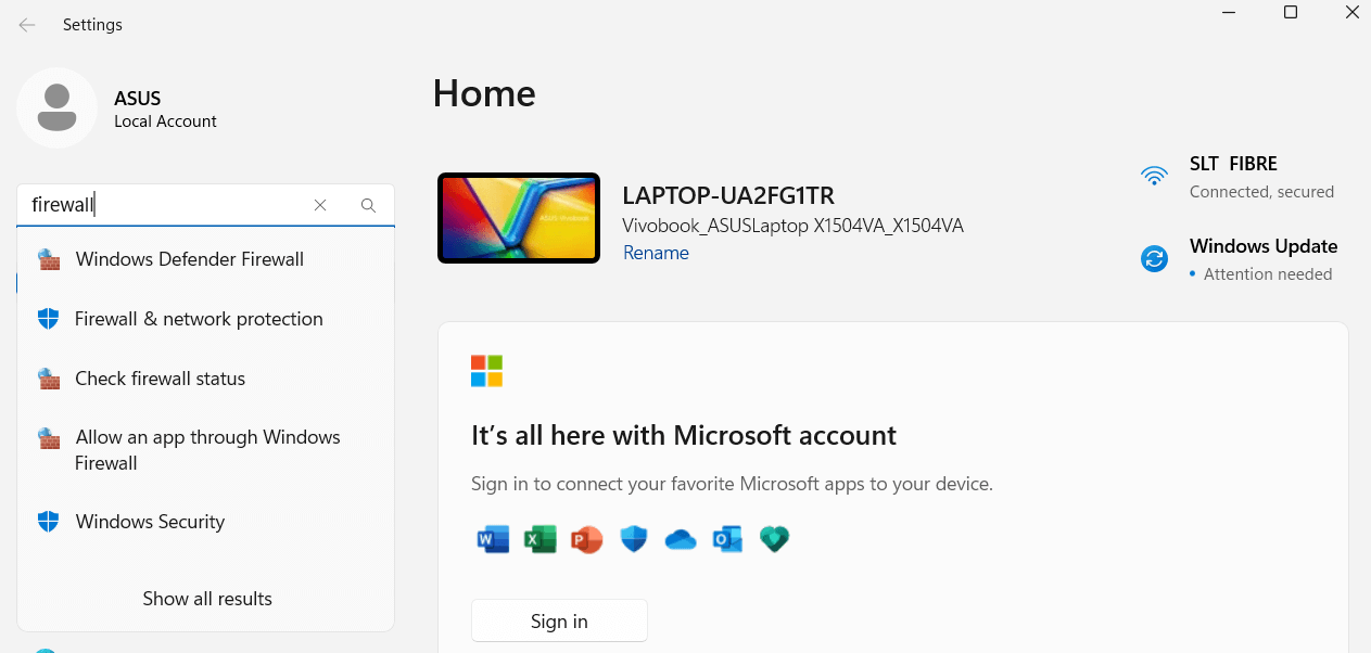 firewall settings in windows
