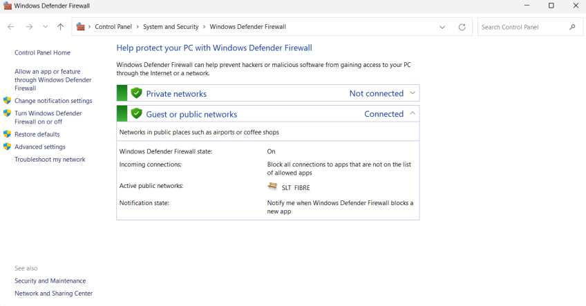 windows defender firewall