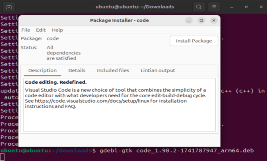 Package installer - Code