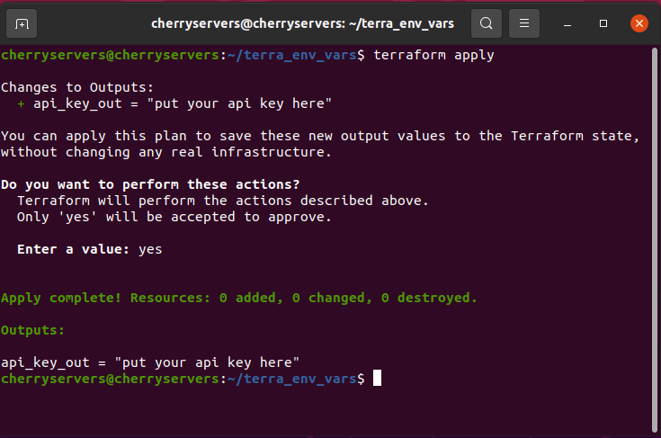 how to store credentials with terraform environment variables