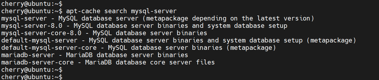 check-mysql-server-package-ubuntu-repositories