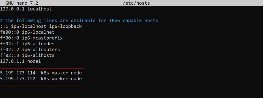 Update the etc/hosts file