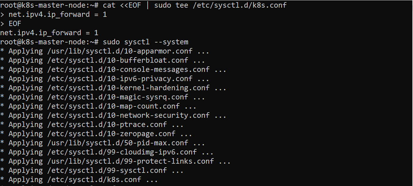 Enable IPv4 packet forwarding