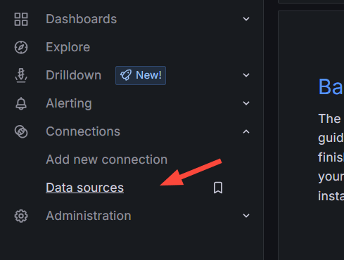 select-data-sources-grafana-side-navigation-menu