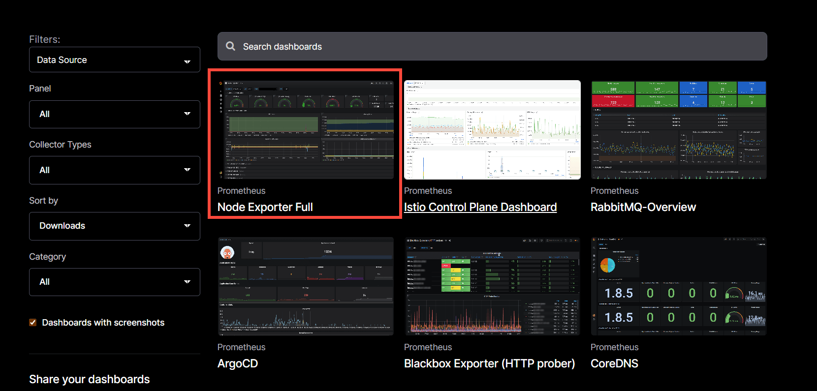 grafana-dashboards-page