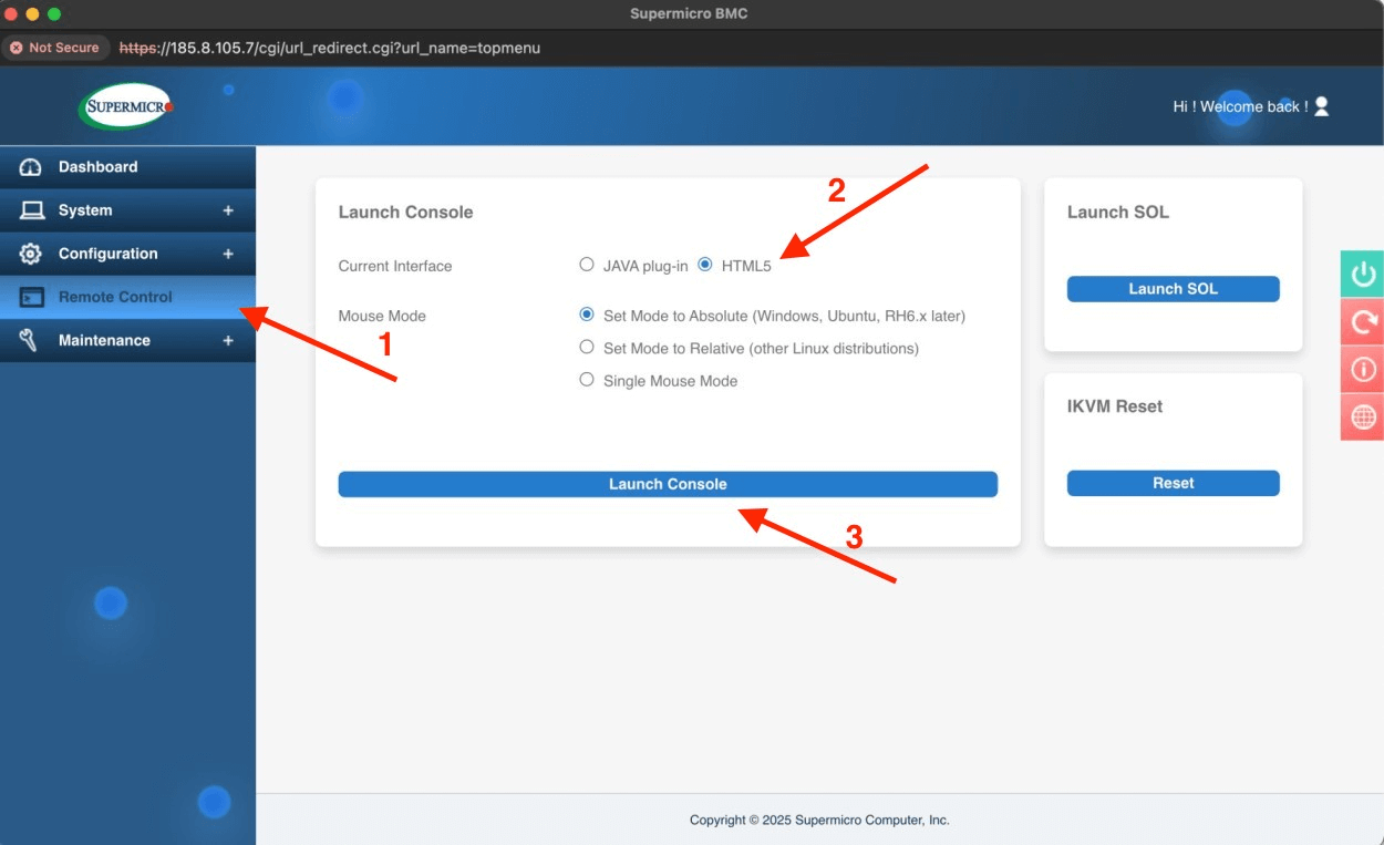 Supermicro dashboard