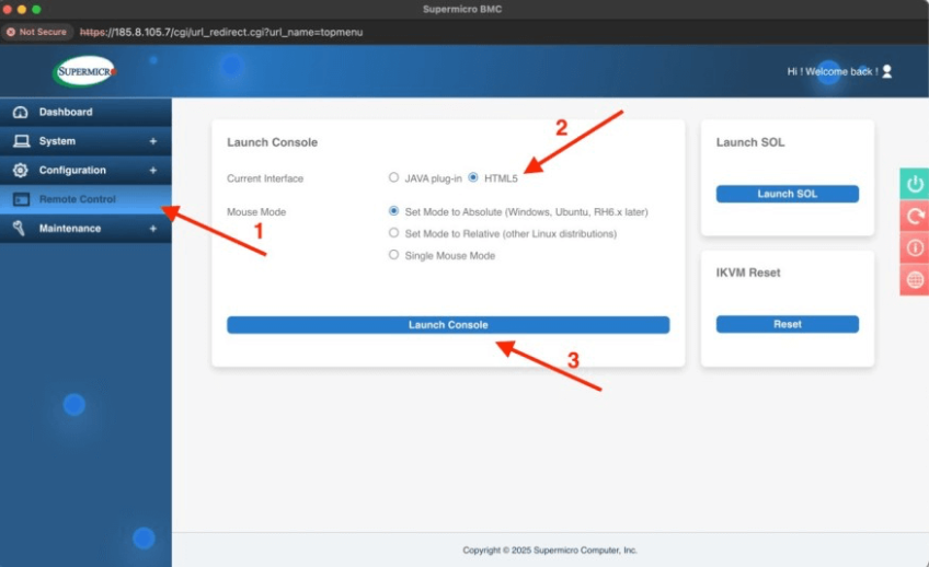 Supermicro dashboard