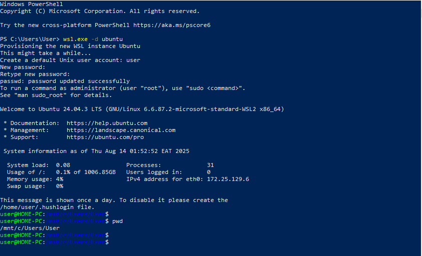 launch-ubuntu-wsl-using-windows-powershell