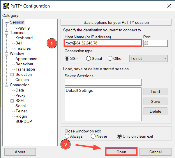 login-to-vps-using-putty