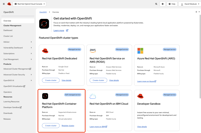 Red Hat’s Hybrid console