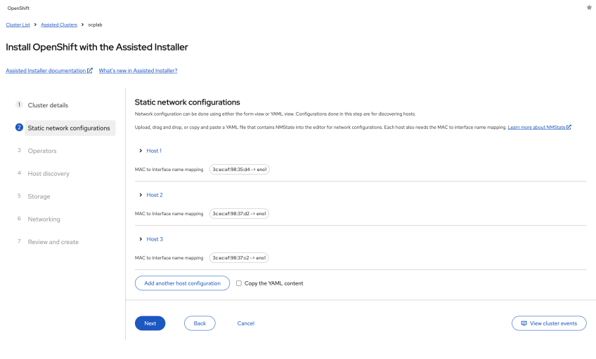 All host configurations