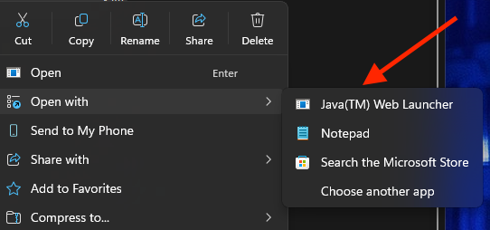 Open JNLP file with Java Web Launcher