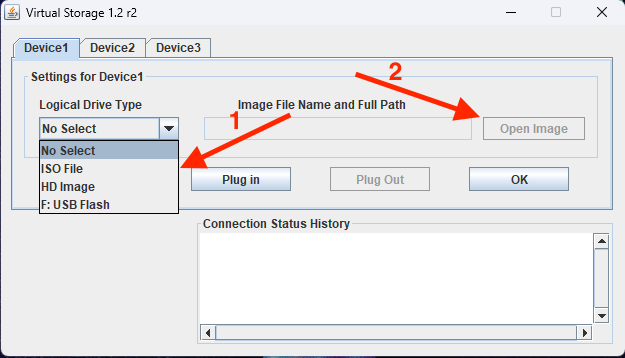 Virtual Storage pop-up