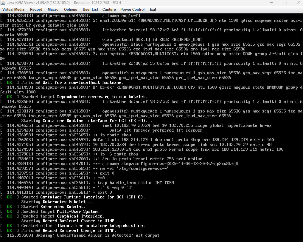 Ignition process running