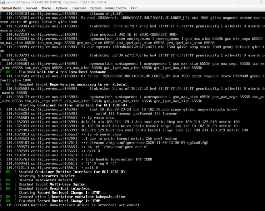 Ignition process running