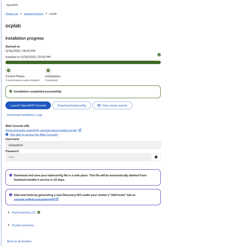 Complete installation