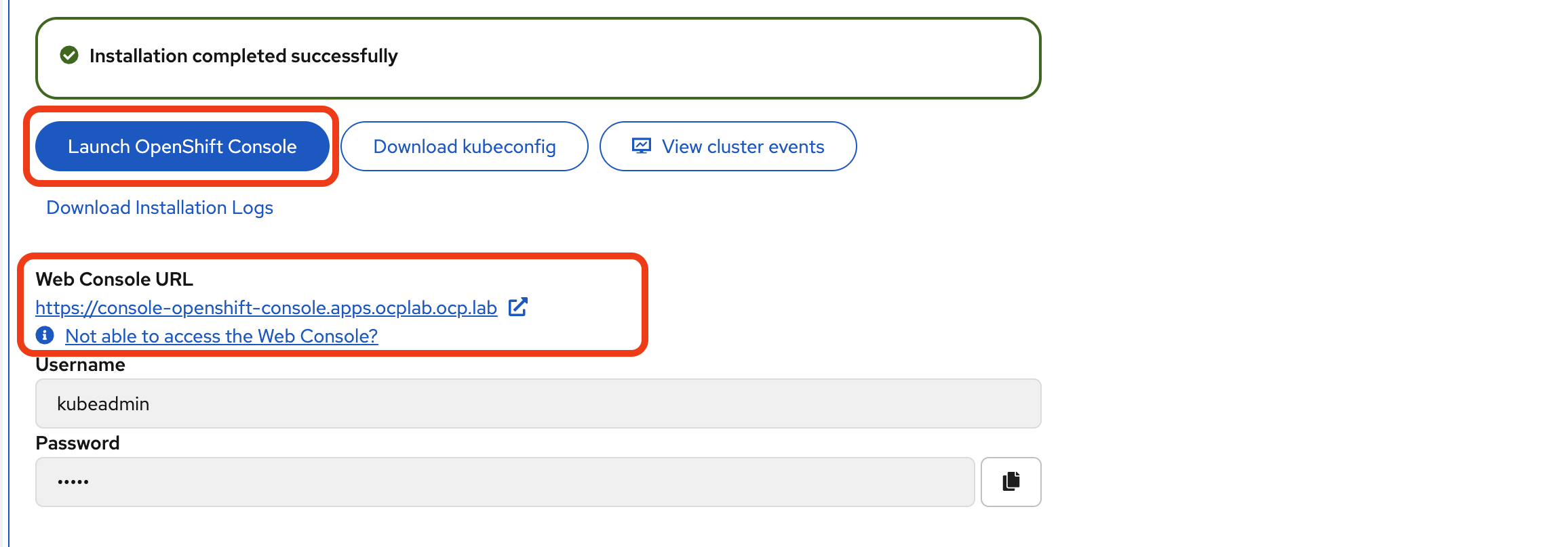 OpenShift web console