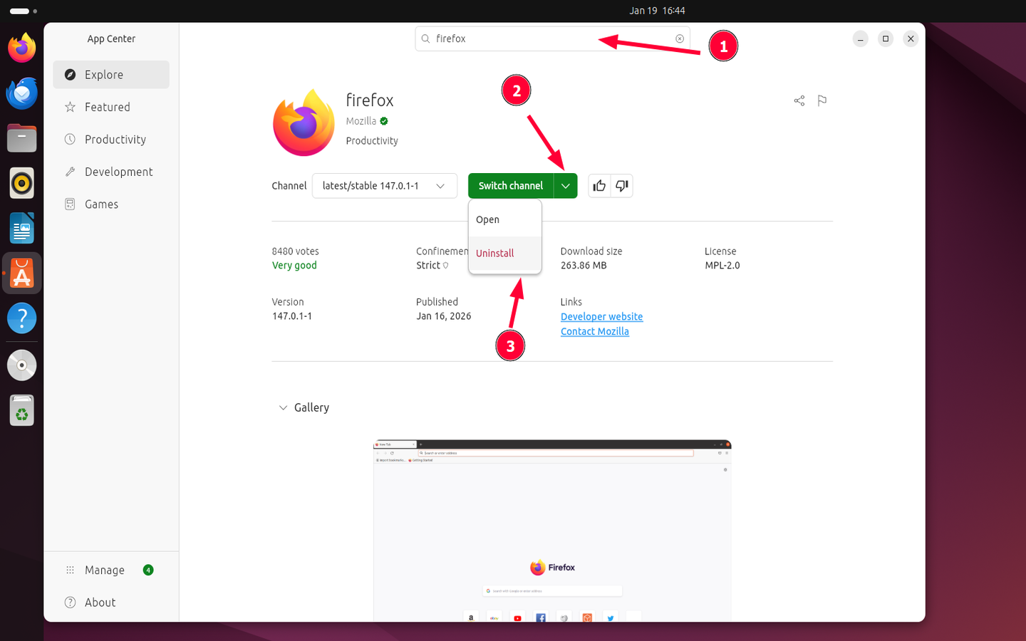 uninstall-package-ubuntu-app-center