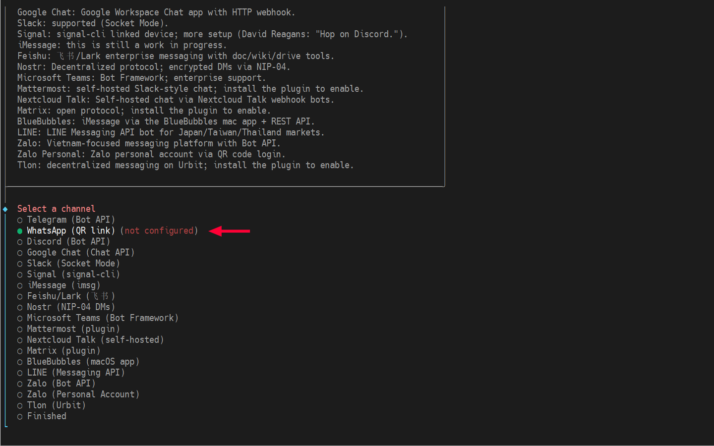 openclaw-select-whatsapp-channel-qr-link