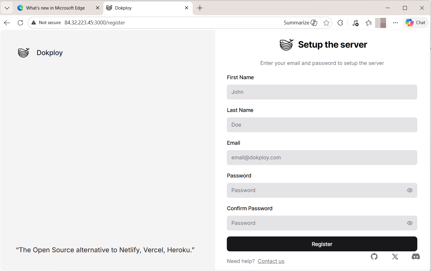 access-dokploy-web-ui-login