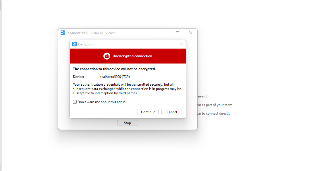 connection unencrypted warning