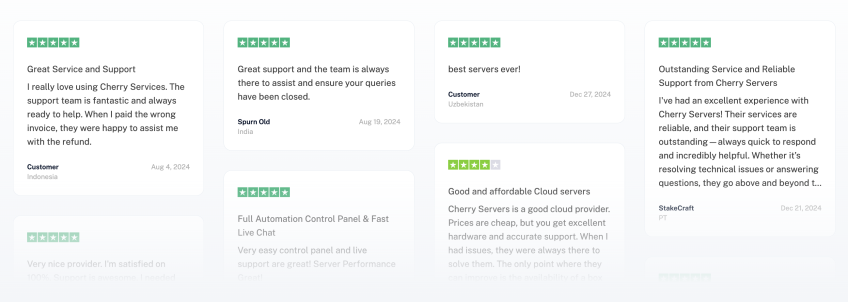 Cherry Servers support team response times 1