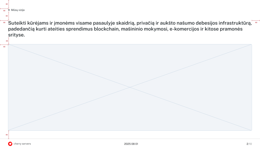 Center aligned slide